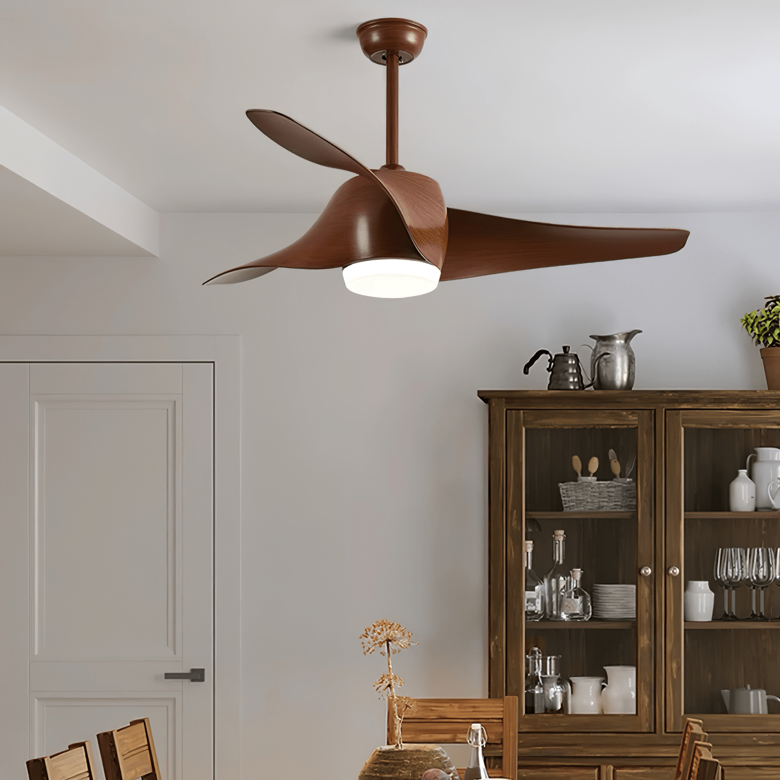 Umber Ceiling Fan Light-Neutral Decor