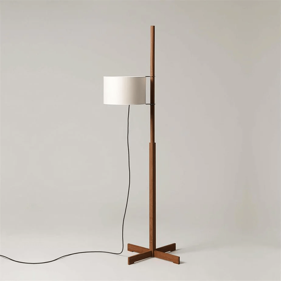 Jex Wood Fabric Floor Lamp-Neutral Decor