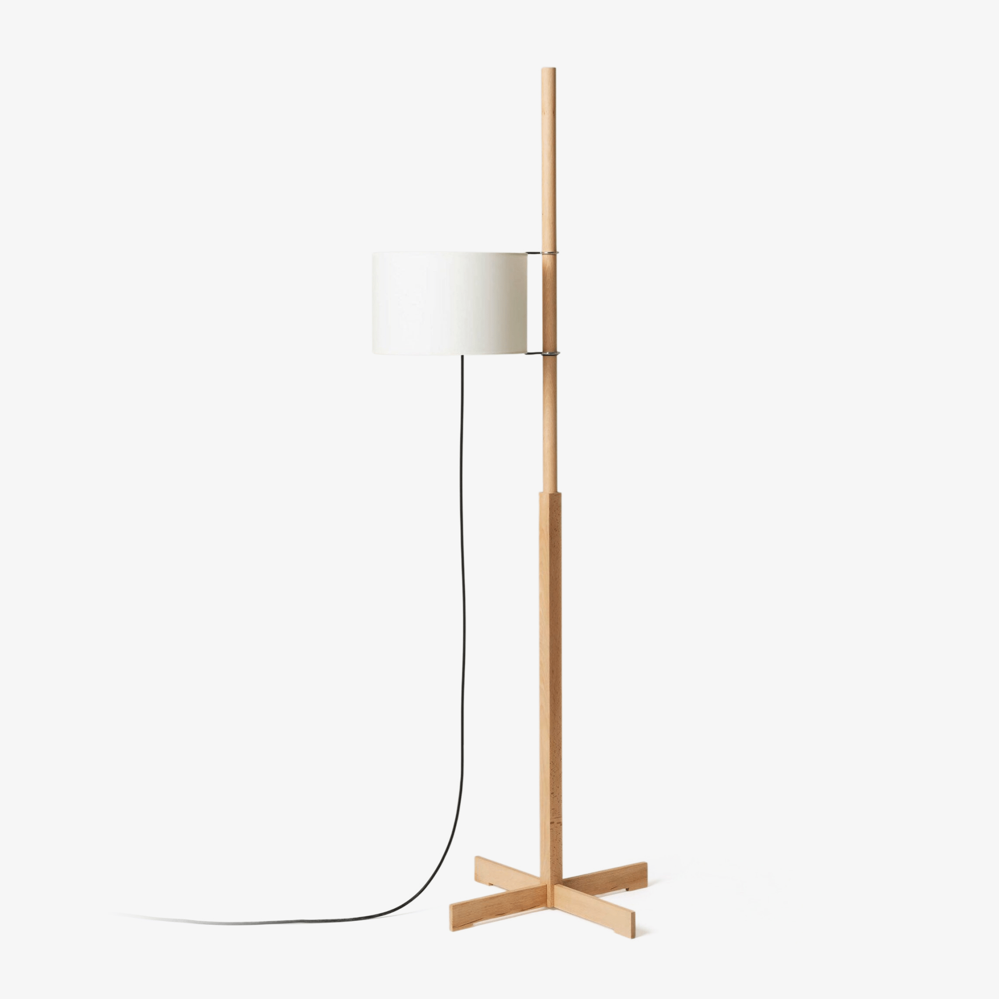 Jex Wood Fabric Floor Lamp-Neutral Decor