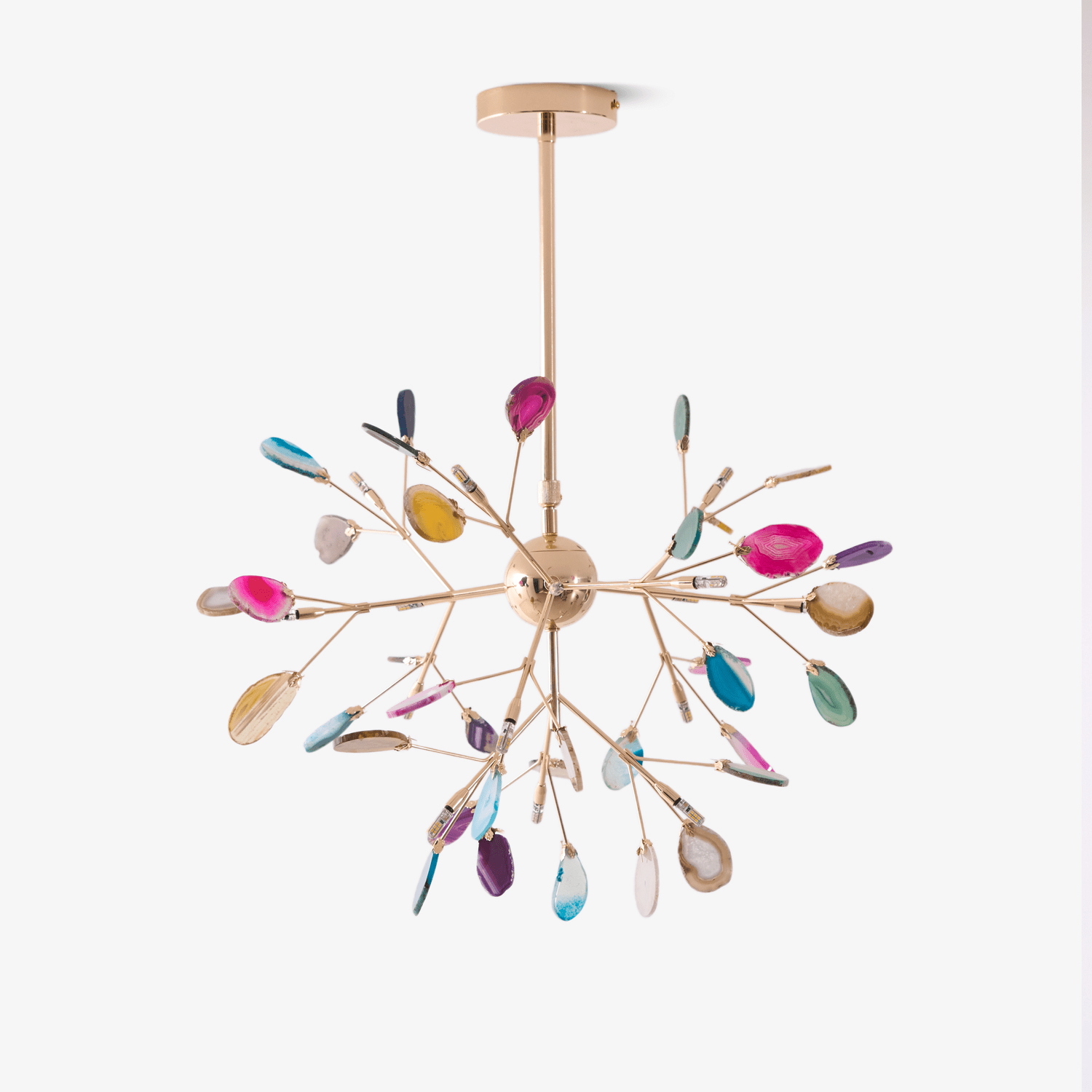 Ulenor Chandelier Colorful Leaf Gilded Arms-Neutral Decor