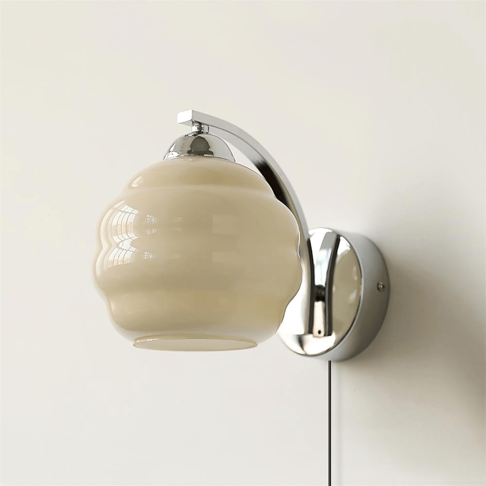 Lustra Wall Lamp Art Deco Glass Chrome-Neutral Decor