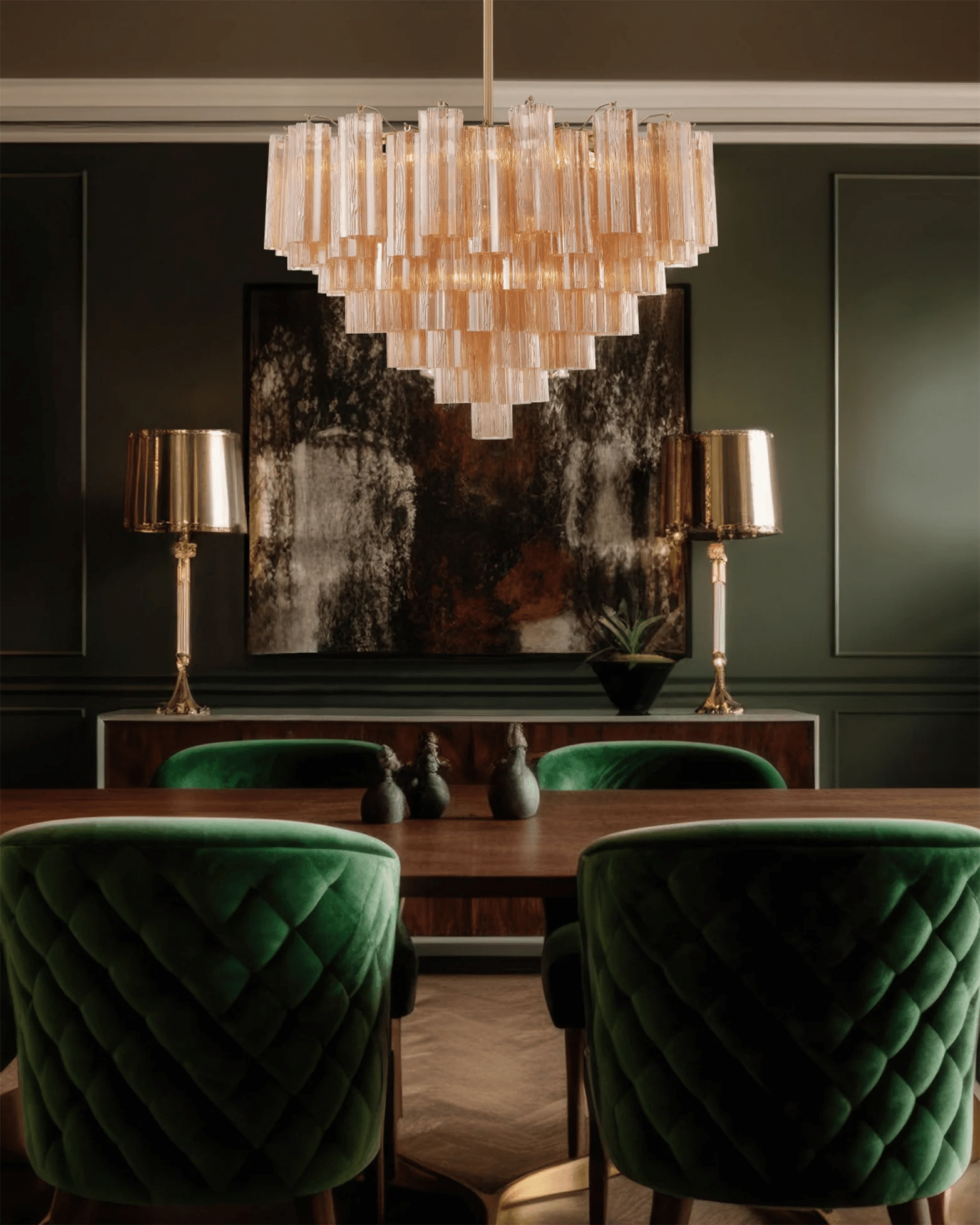 Bop Chandelier Virella Murano Glass Tube Luxury-Neutral Decor