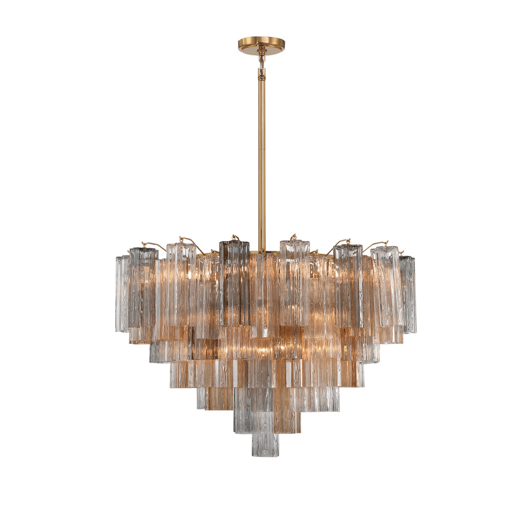 Bop Chandelier Virella Murano Glass Tube Luxury-Neutral Decor