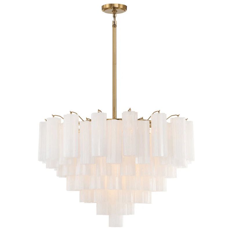 Bop Chandelier Virella Murano Glass Tube Luxury-Neutral Decor