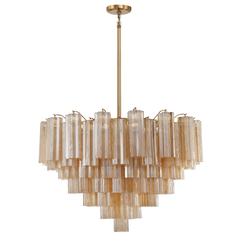 Bop Chandelier Virella Murano Glass Tube Luxury-Neutral Decor