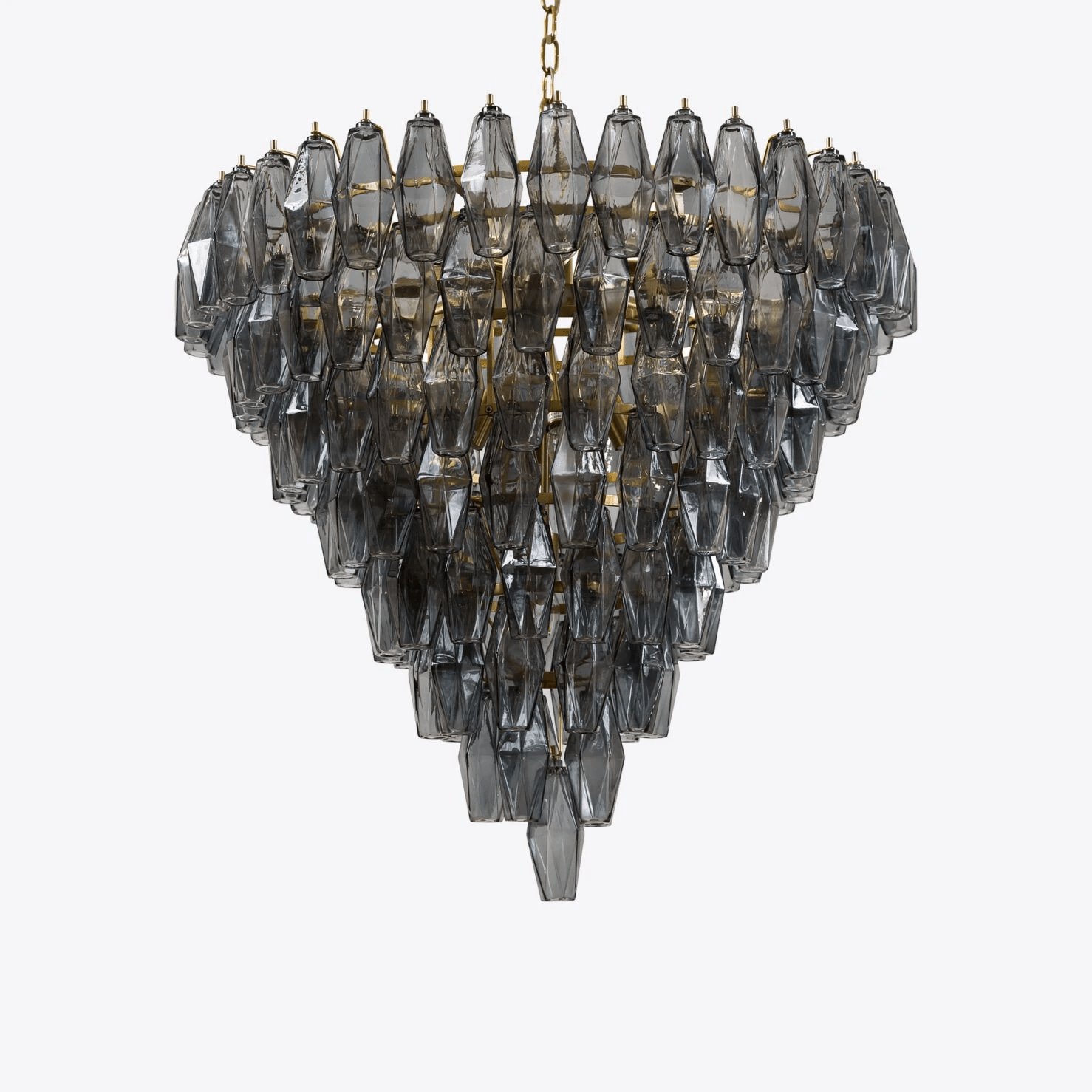 Aurora Chandelier Pink Faceted Glass Layered Vintage-Neutral Decor