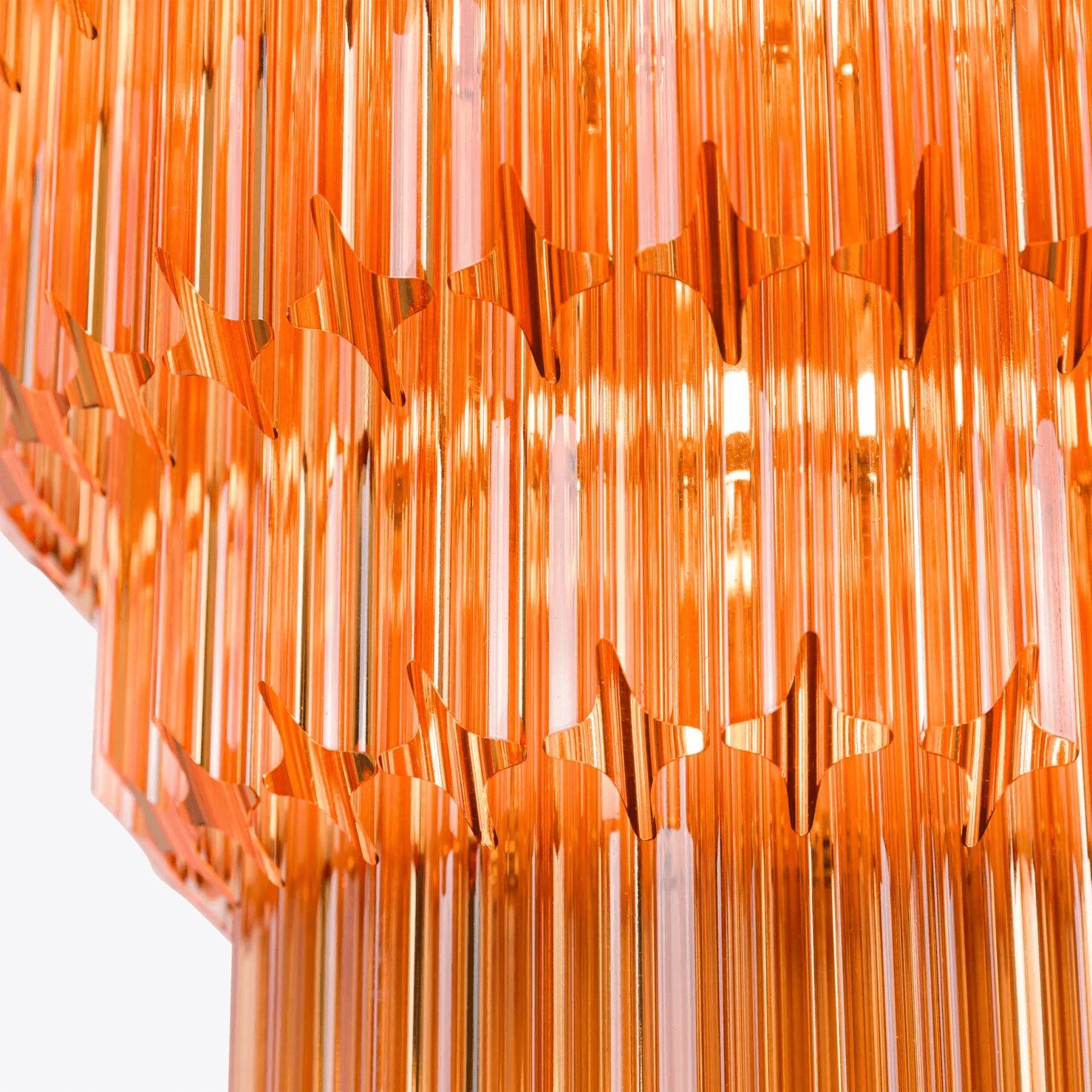 Aurora Chandelier Amber Diamond Glass Layered Retro-Neutral Decor