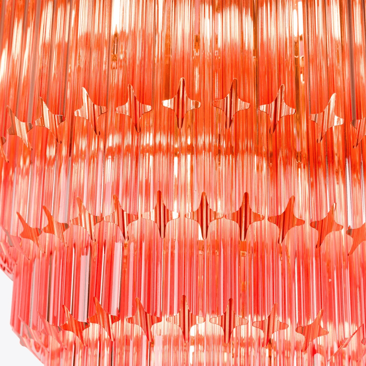 Aurora Chandelier Amber Diamond Glass Layered Retro-Neutral Decor
