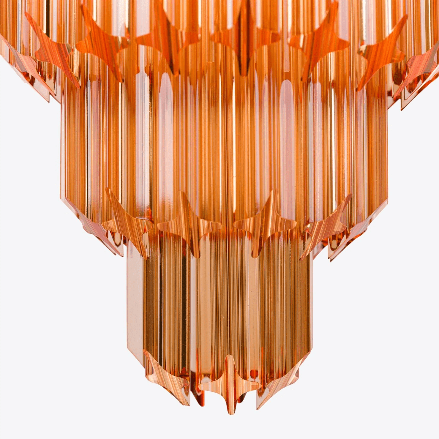Aurora Chandelier Amber Diamond Glass Layered Retro-Neutral Decor