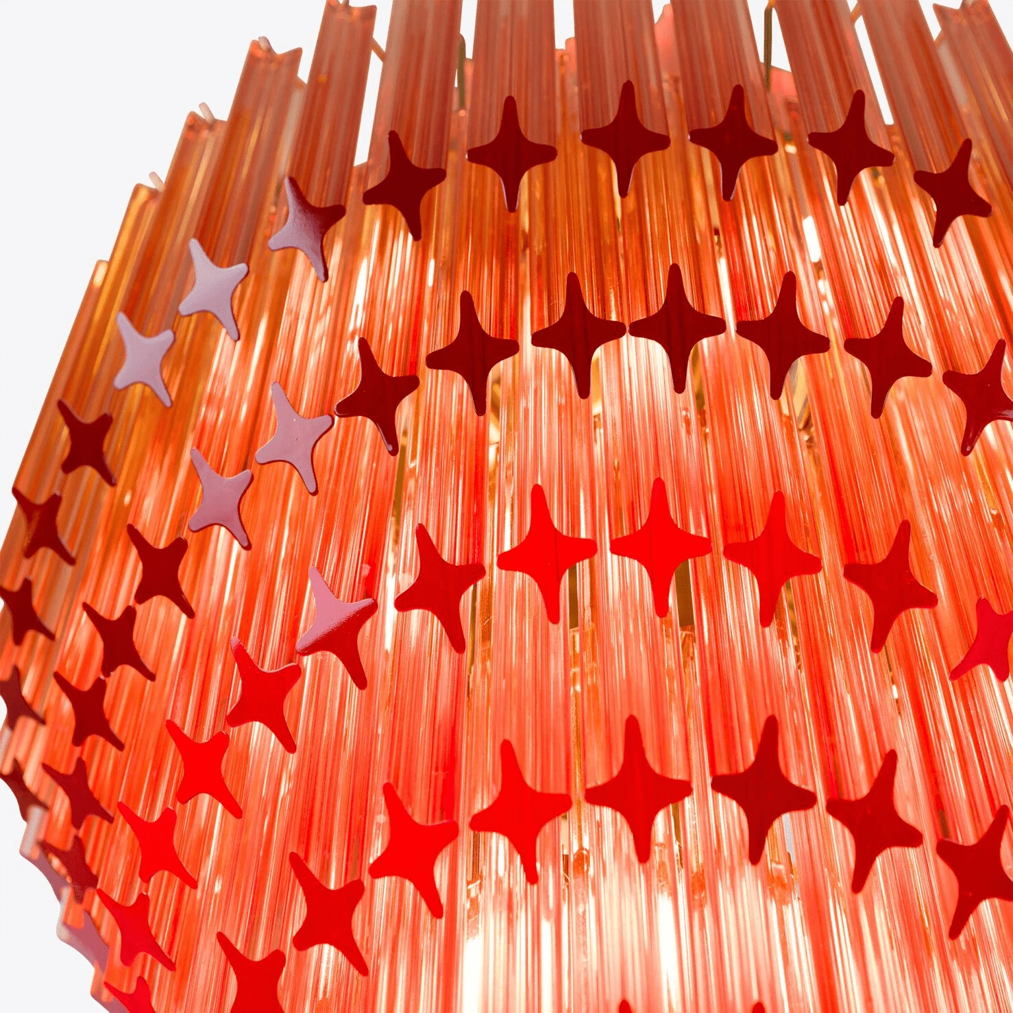 Aurora Chandelier Amber Diamond Glass Layered Retro-Neutral Decor