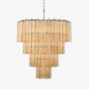 Aurora Chandelier Cascade Layered Glass Elegant Vintage-Neutral Decor