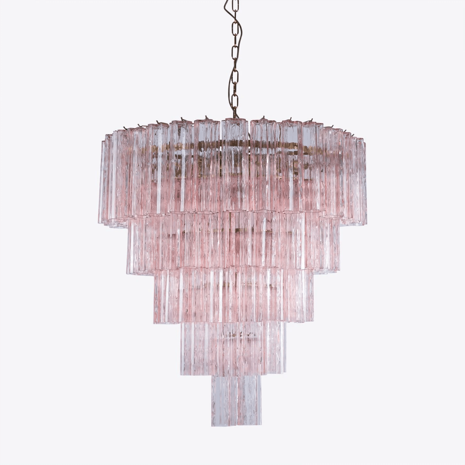 Aurora Chandelier Five Tier Fluted Glass Grande Mid Century-Neutral Decor