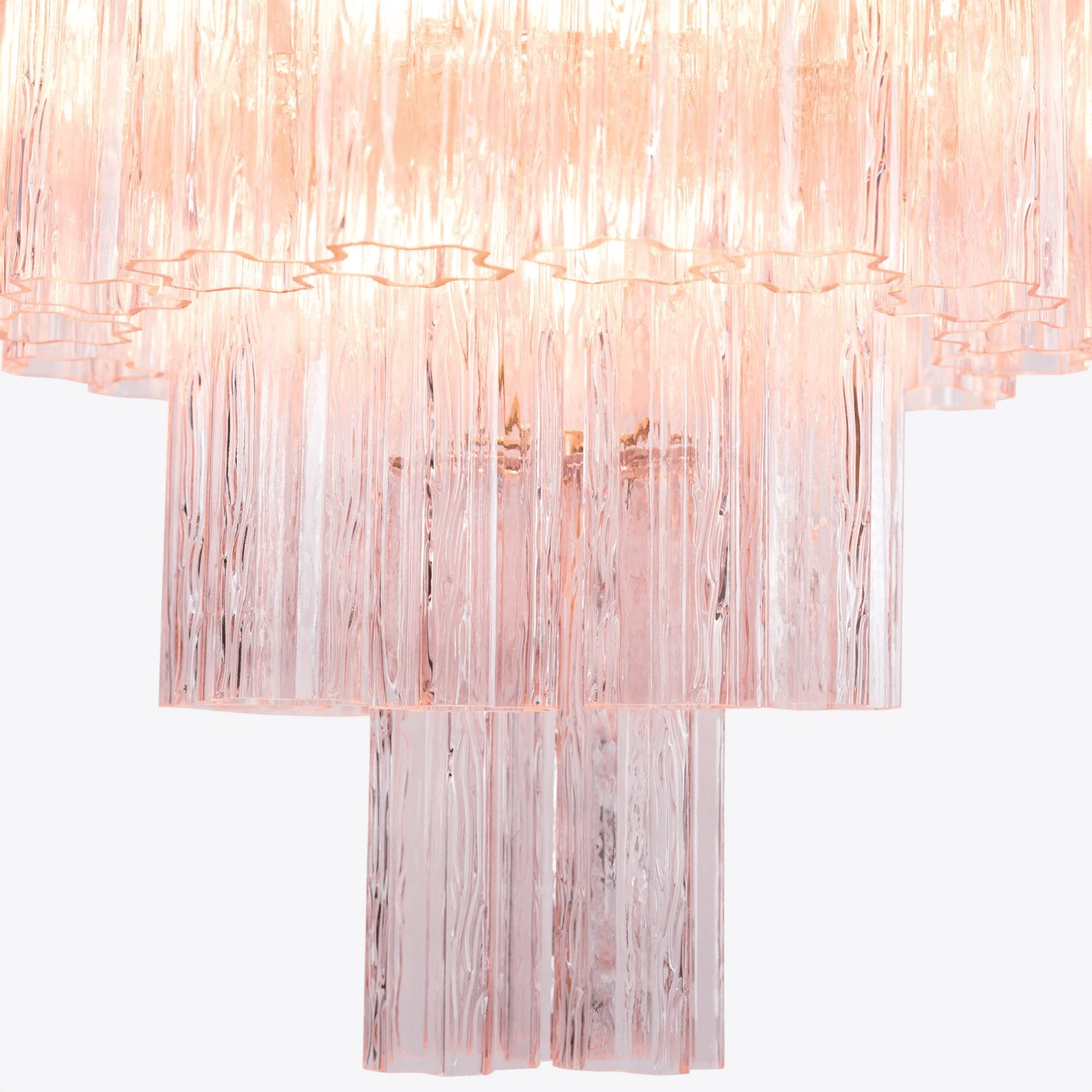 Aurora Chandelier Five Tier Fluted Glass Grande Mid Century-Neutral Decor