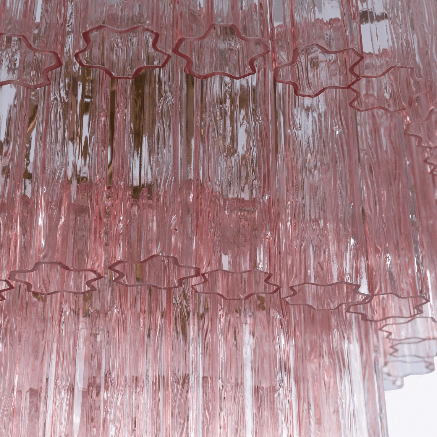 Aurora Chandelier Five Tier Fluted Glass Grande Mid Century-Neutral Decor