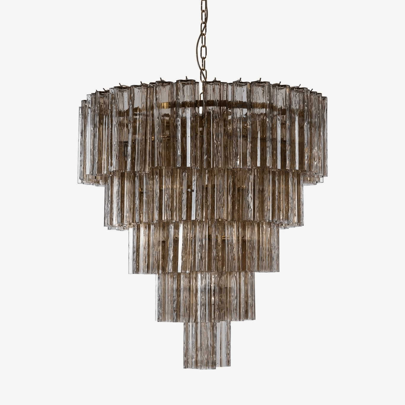 Aurora Chandelier Five Tier Fluted Glass Grande Mid Century-Neutral Decor