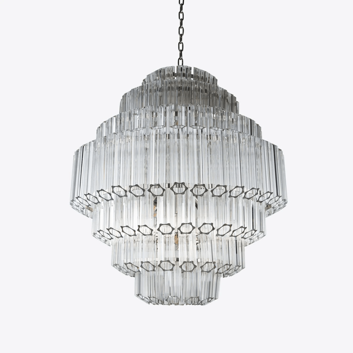 Aurora Chandelier Clear Glass Tube Layered Grande Vintage-Neutral Decor