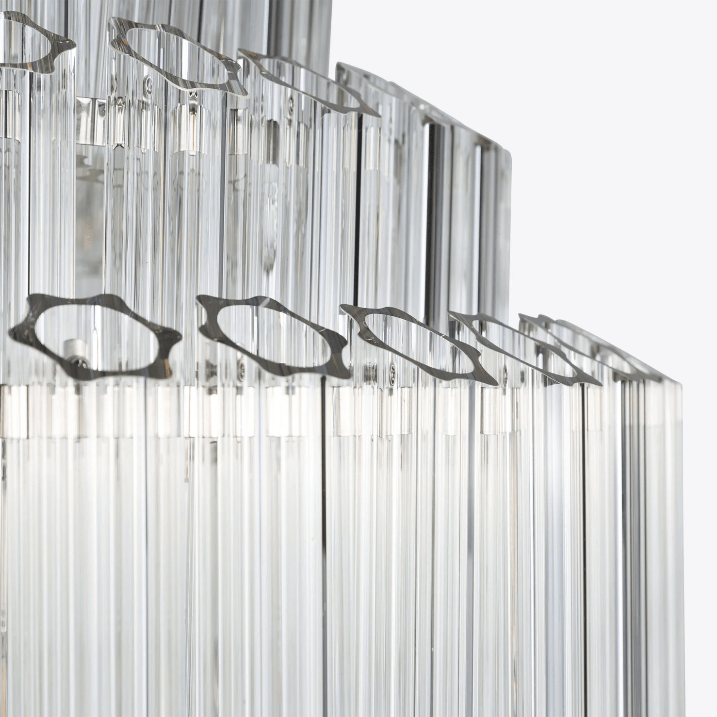 Aurora Chandelier Clear Glass Tube Layered Grande Vintage-Neutral Decor