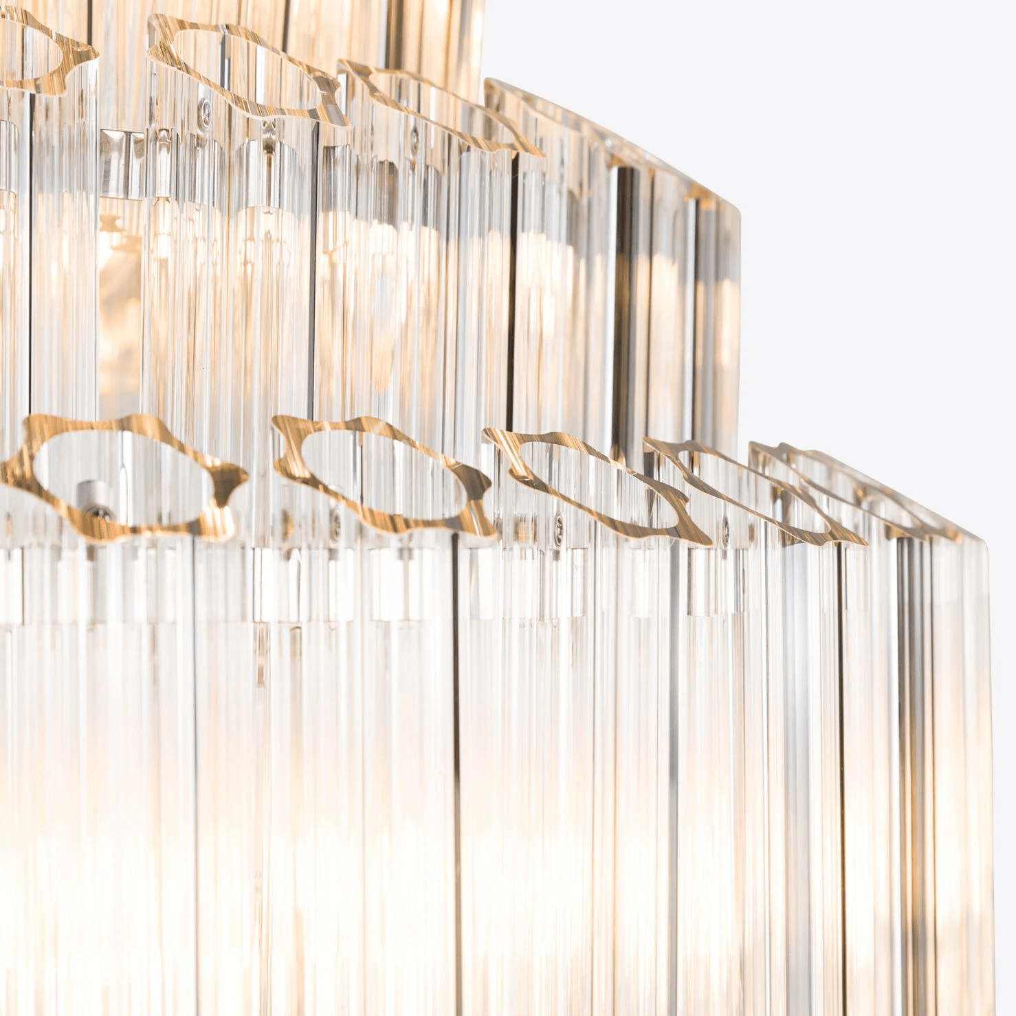 Aurora Chandelier Clear Glass Tube Layered Grande Vintage-Neutral Decor