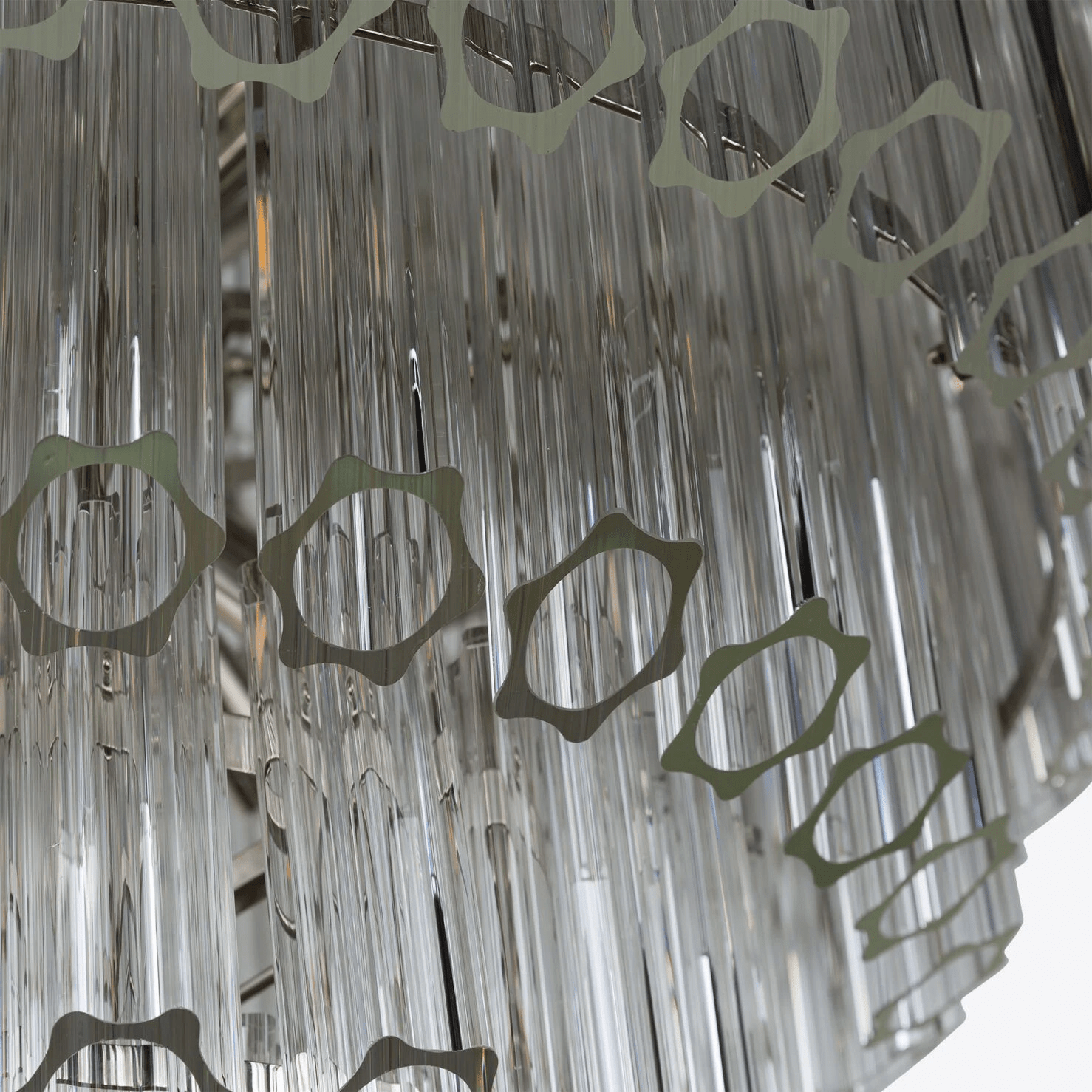 Aurora Chandelier Clear Glass Tube Layered Grande Vintage-Neutral Decor