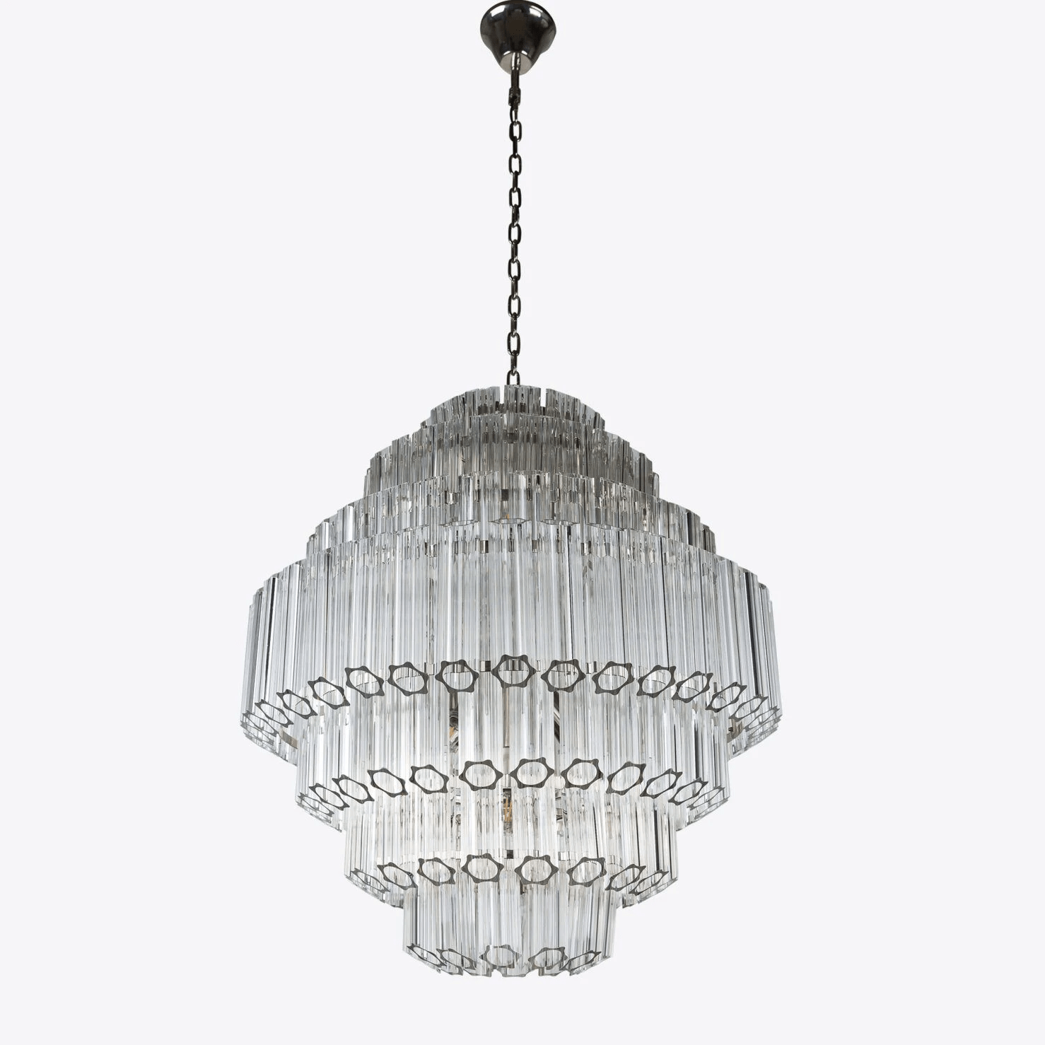 Aurora Chandelier Clear Glass Tube Layered Grande Vintage-Neutral Decor