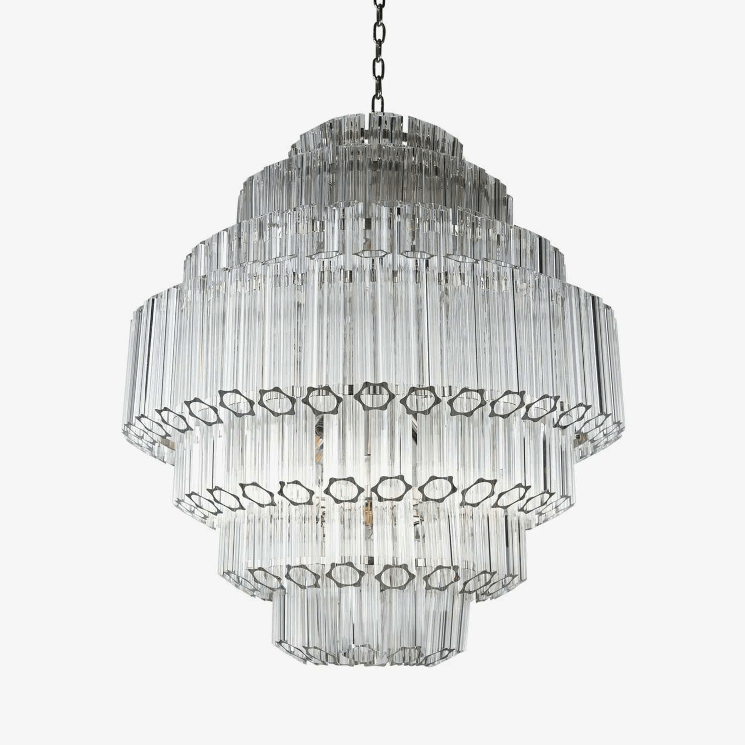 Aurora Chandelier Clear Glass Tube Layered Grande Vintage-Neutral Decor