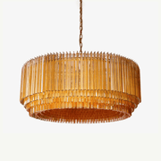 Maren Chandelier Amber Drum Glass-Neutral Decor