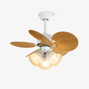 Aurelia Vintage Wood Glass Ceiling Fan Light-Neutral Decor