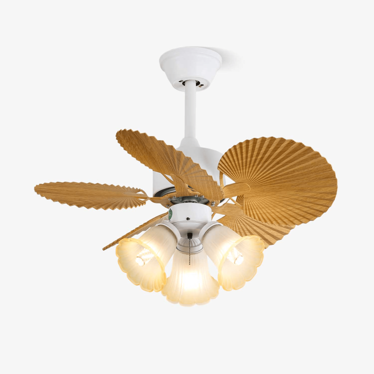 Aurelia Vintage Wood Glass Ceiling Fan Light-Neutral Decor