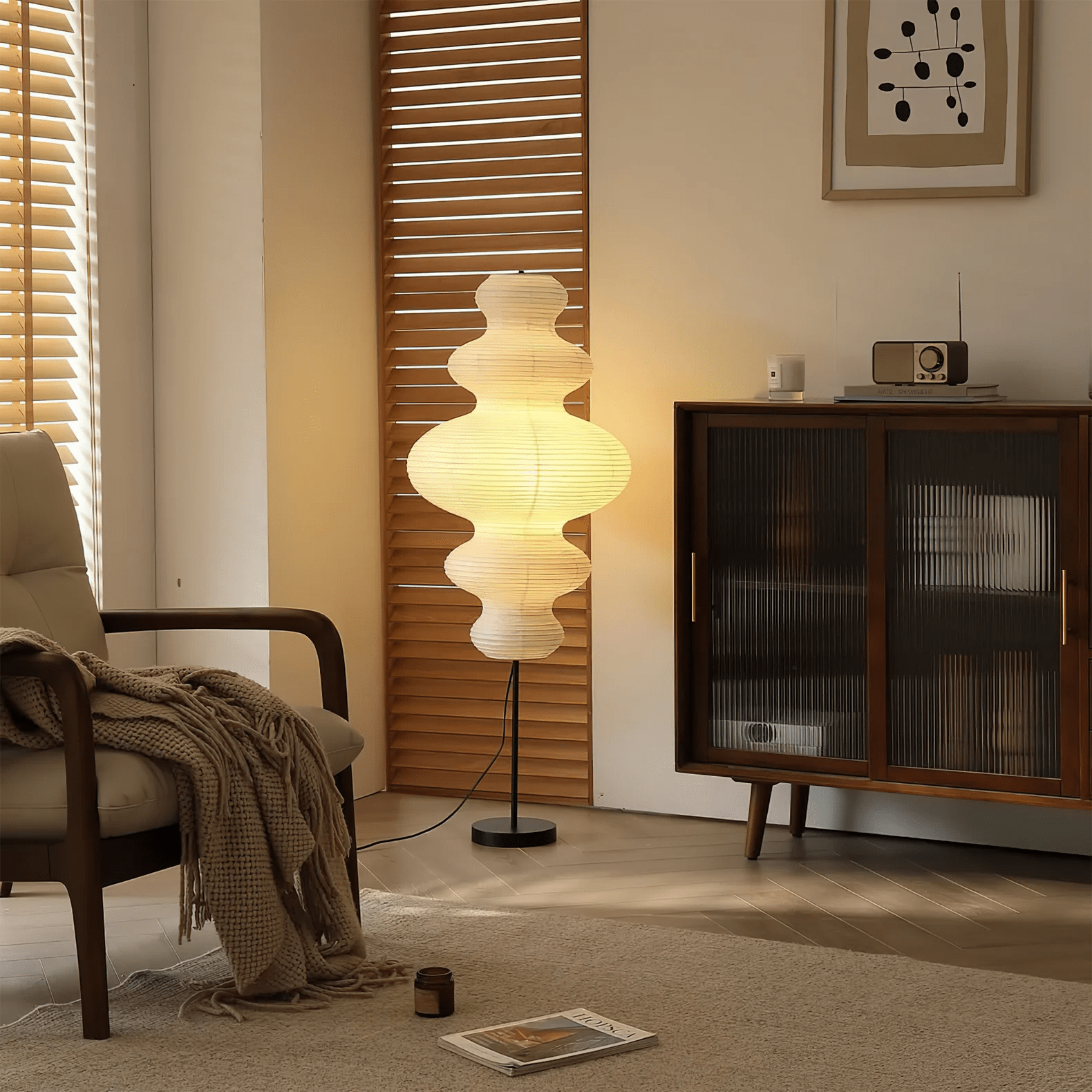 Vels Paper Scandinavian Floor Lamp-Neutral Decor