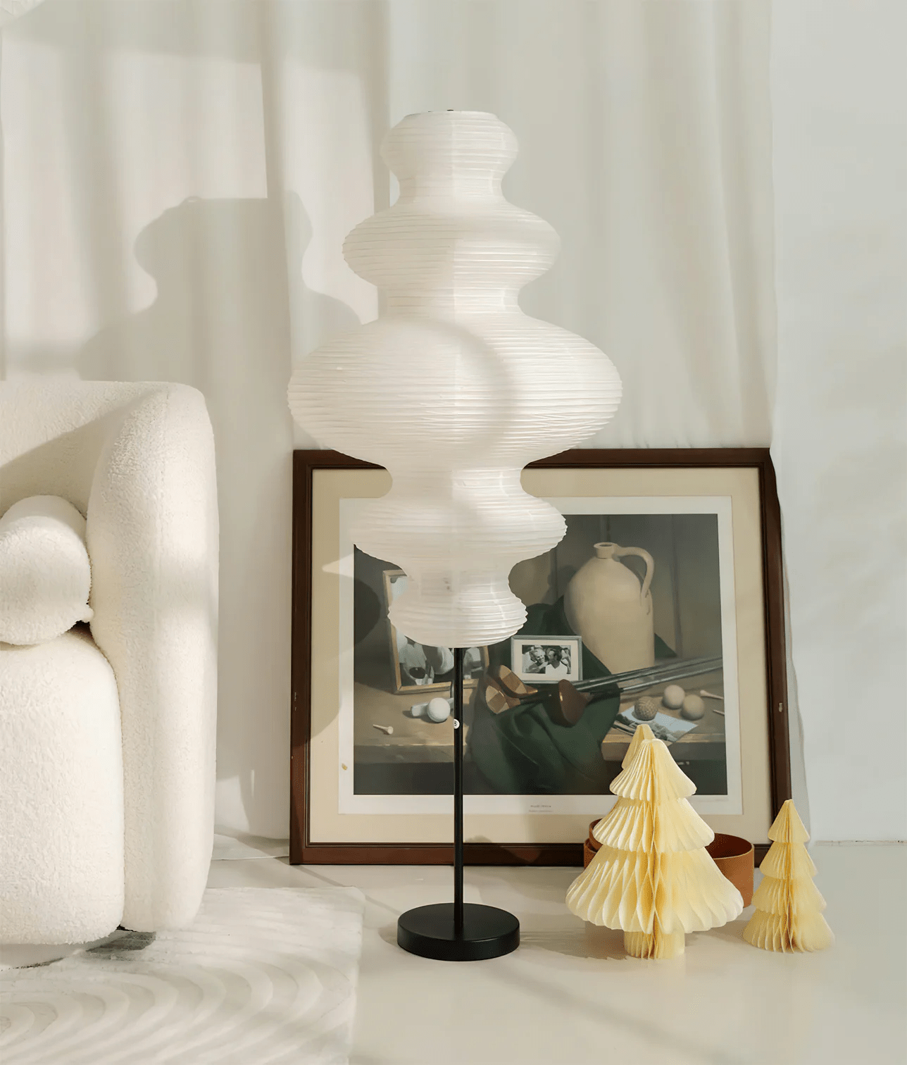 Vels Paper Scandinavian Floor Lamp-Neutral Decor