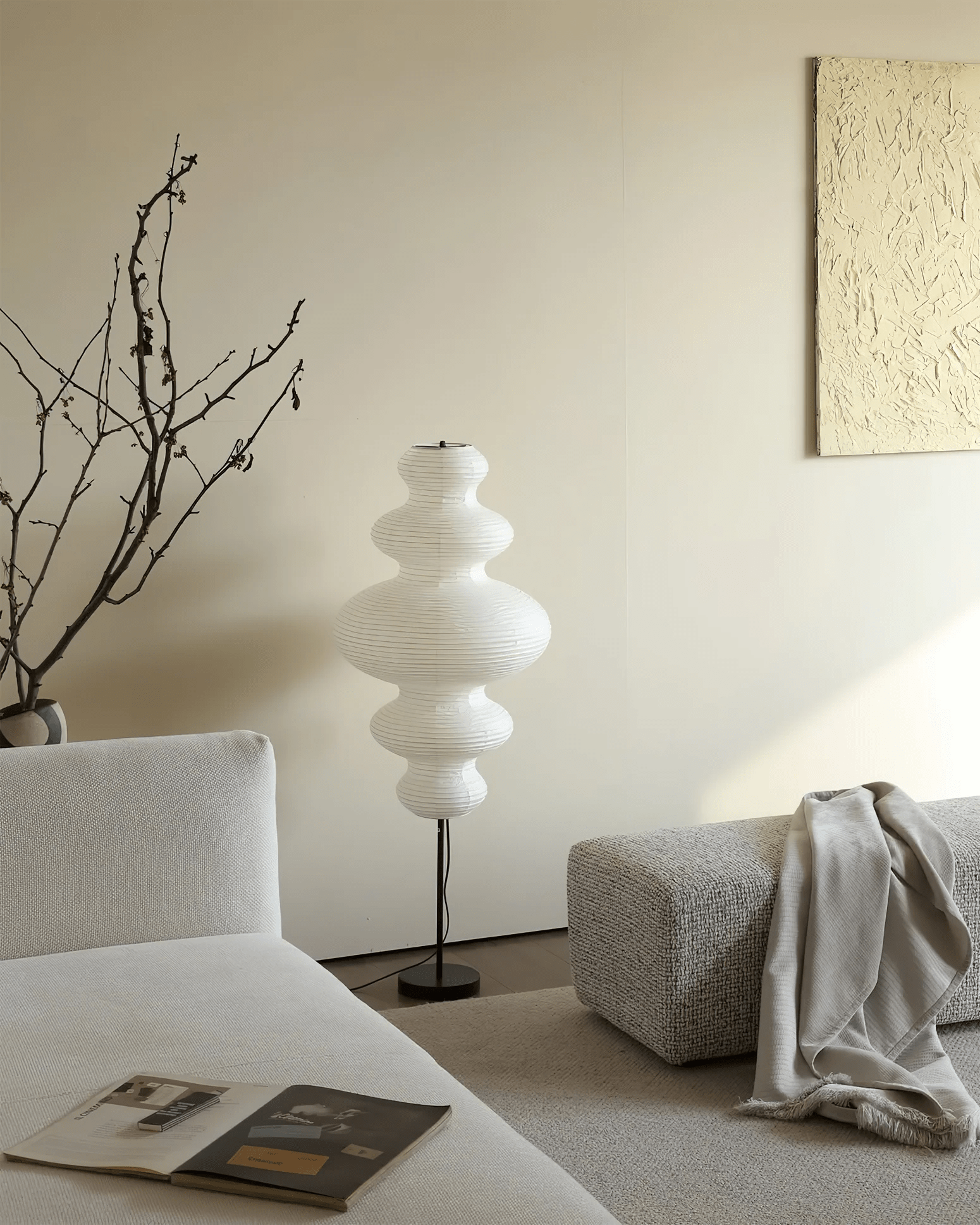 Vels Paper Scandinavian Floor Lamp-Neutral Decor