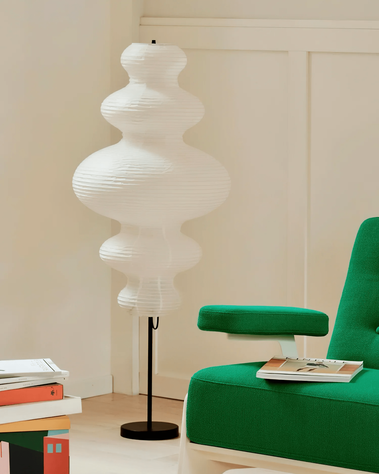 Vels Paper Scandinavian Floor Lamp-Neutral Decor