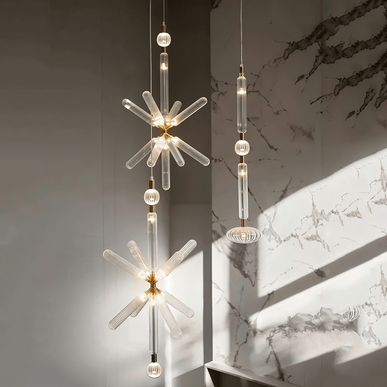 Tika Pendant Lamp Crystal Cylinder Cipher Contemporary-Neutral Decor