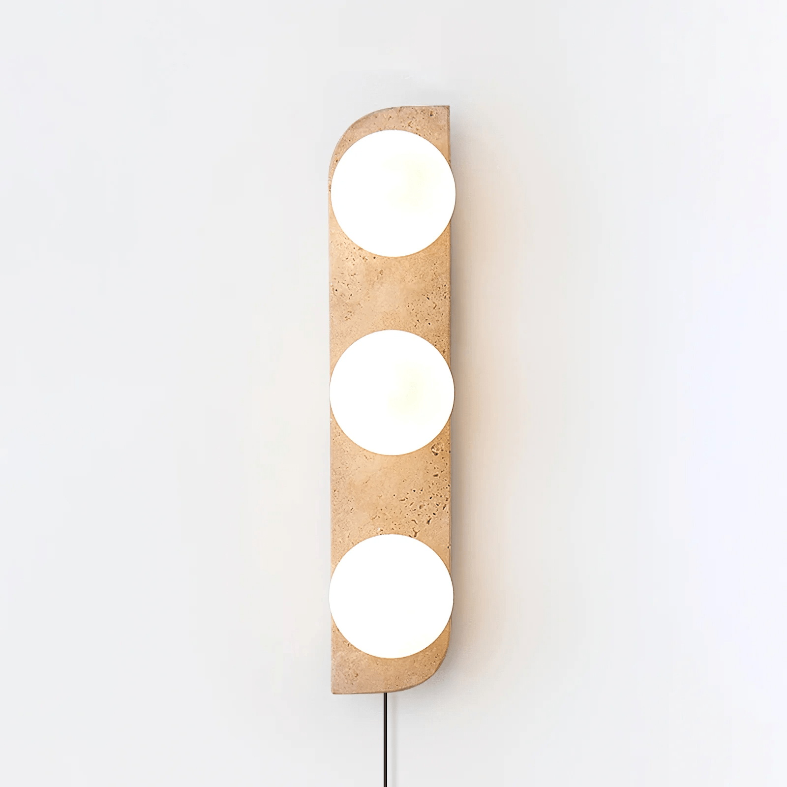 Hanlo Minimalist Travertine Plug-In Wall Light-Neutral Decor