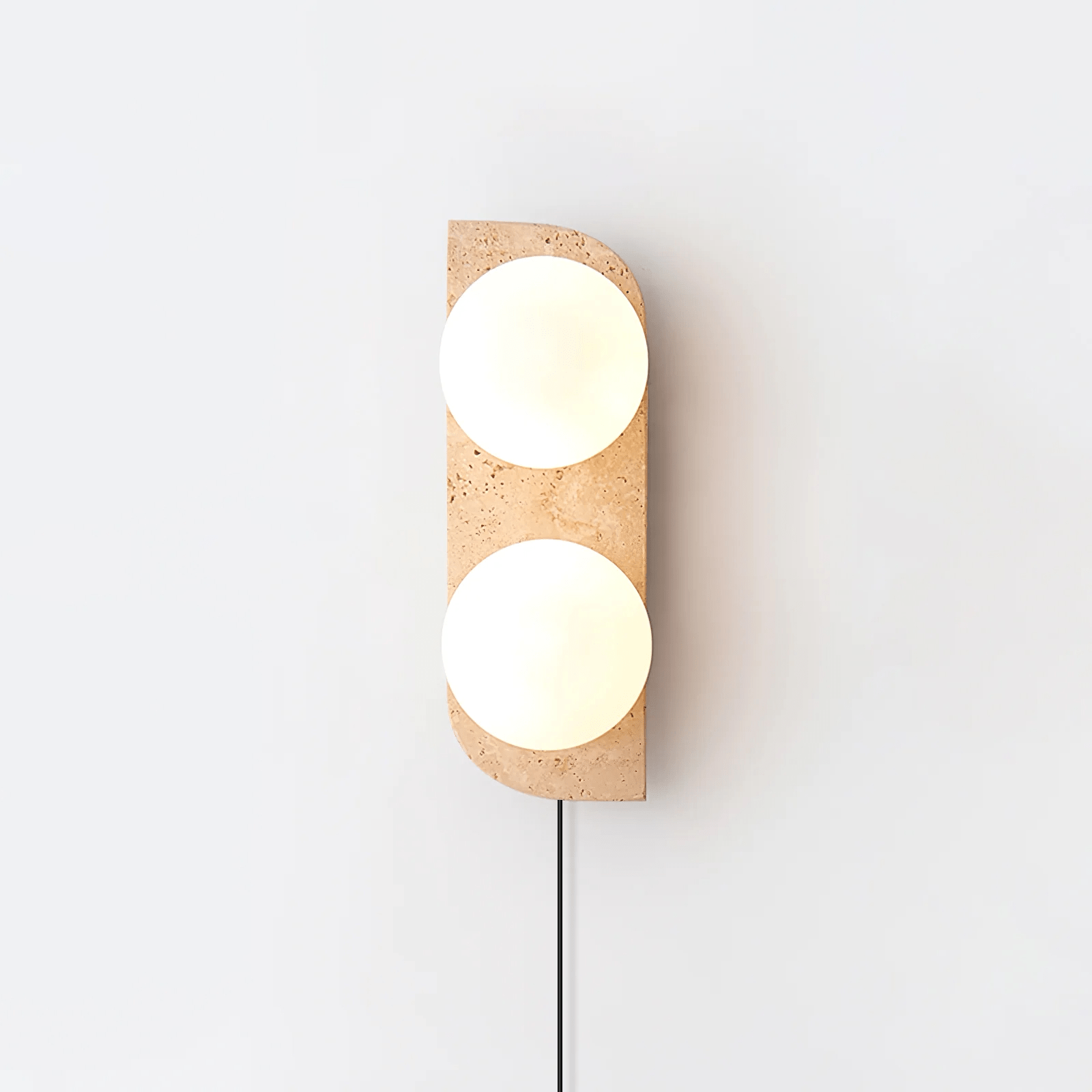 Hanlo Minimalist Travertine Plug-In Wall Light-Neutral Decor