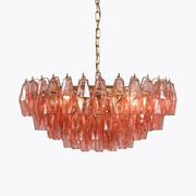 Aurora Chandelier Pink Polygon Glass Tiered Modern Artistic-Neutral Decor