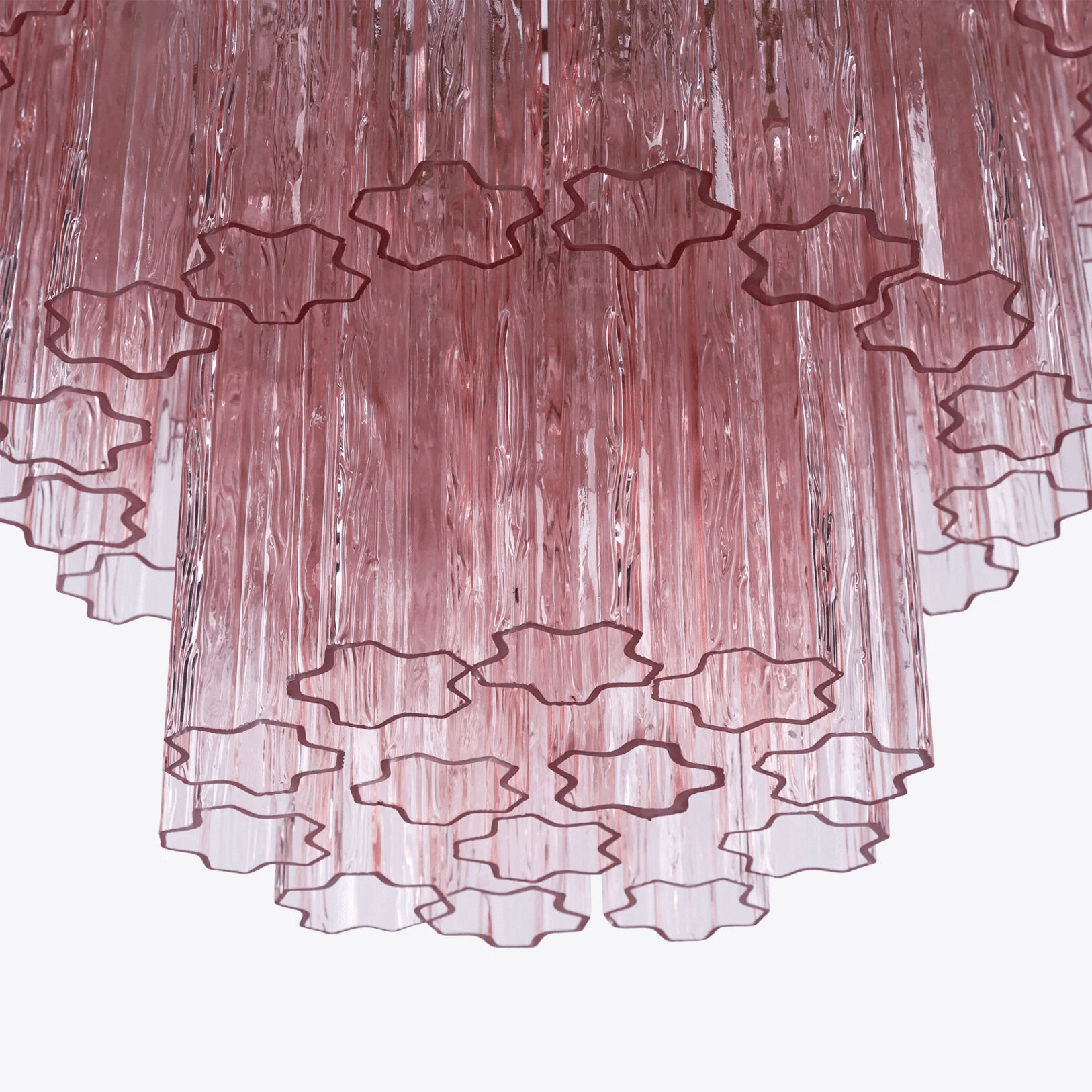 Aurora Chandelier Pink Prism Glass Layered Elegant-Neutral Decor