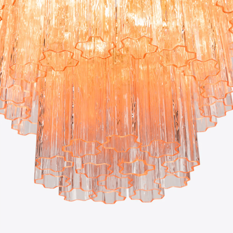 Aurora Chandelier Pink Prism Glass Layered Elegant-Neutral Decor