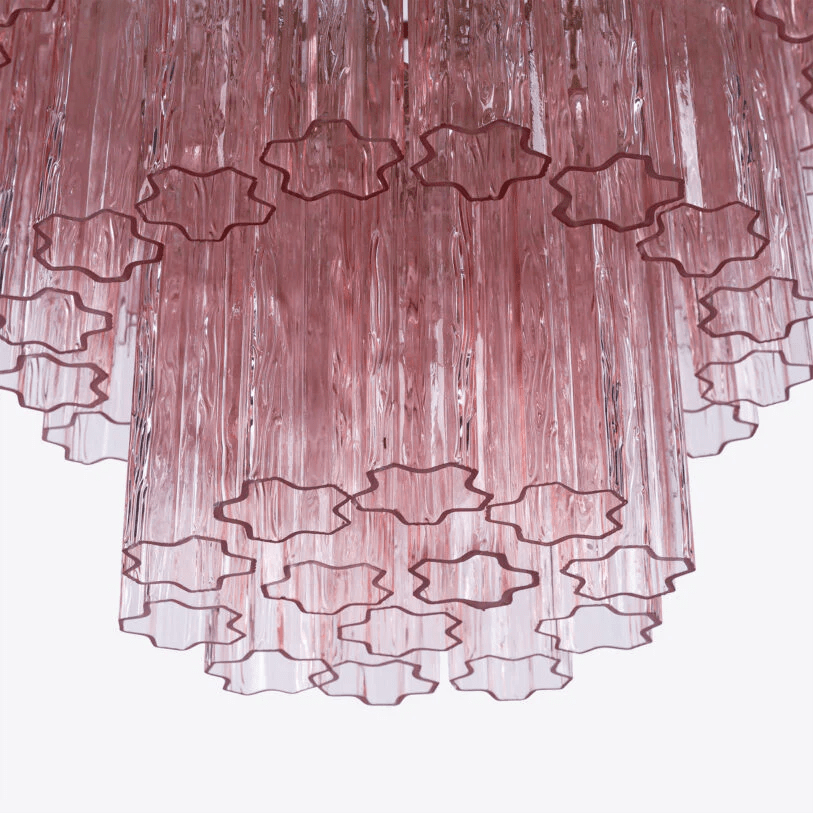 Aurora Chandelier Pink Prism Glass Layered Elegant-Neutral Decor
