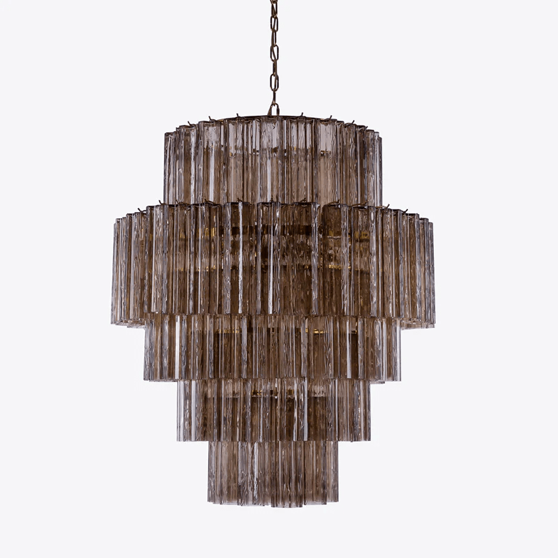 Aurora Chandelier Pink Prism Glass Layered Elegant-Neutral Decor