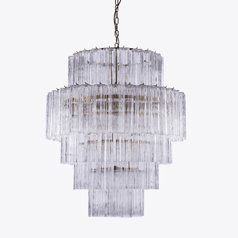 Aurora Chandelier Pink Prism Glass Layered Elegant-Neutral Decor