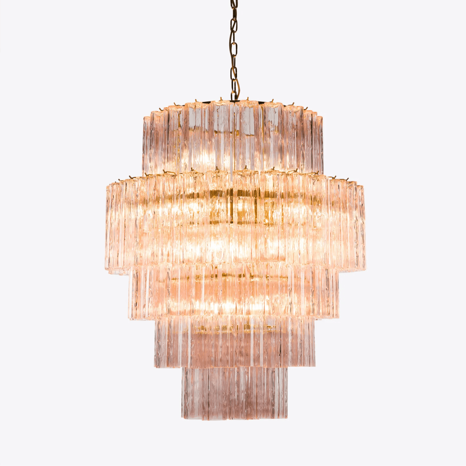 Aurora Chandelier Pink Prism Glass Layered Elegant-Neutral Decor
