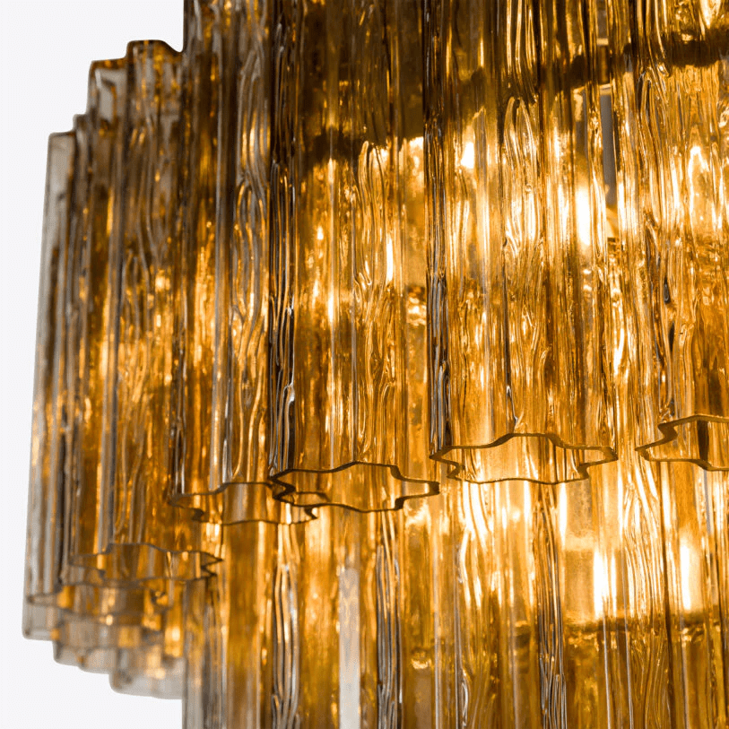 Aurora Chandelier Pink Prism Glass Layered Elegant-Neutral Decor