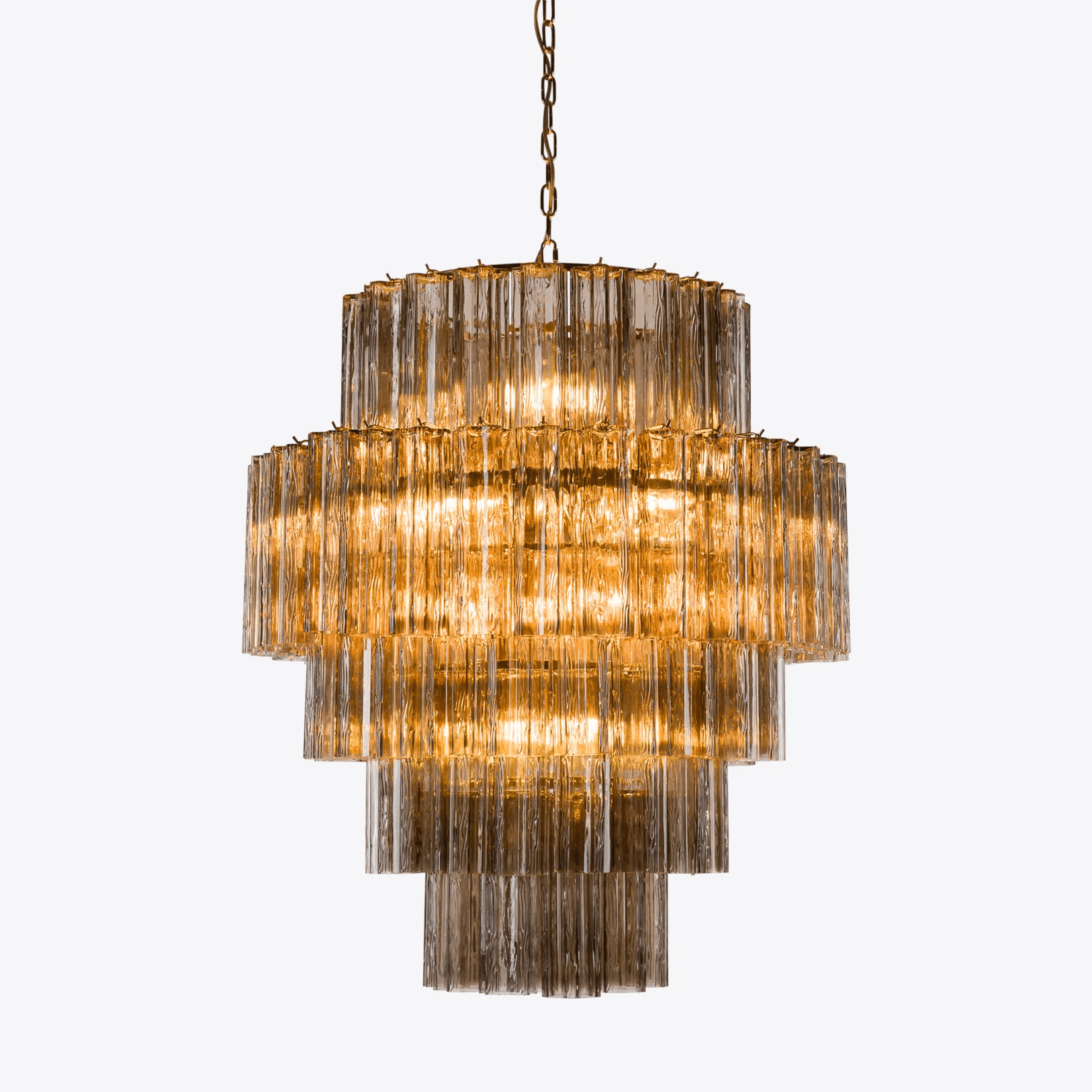 Aurora Chandelier Pink Prism Glass Layered Elegant-Neutral Decor