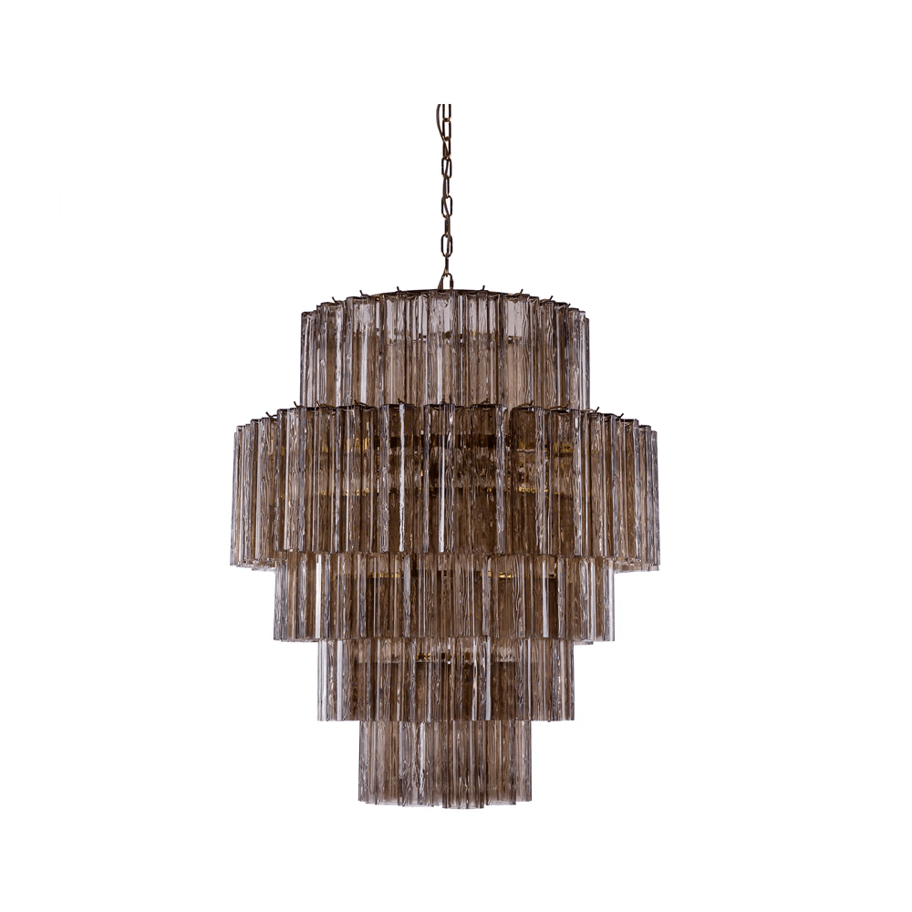 Aurora Chandelier Pink Prism Glass Layered Elegant-Neutral Decor