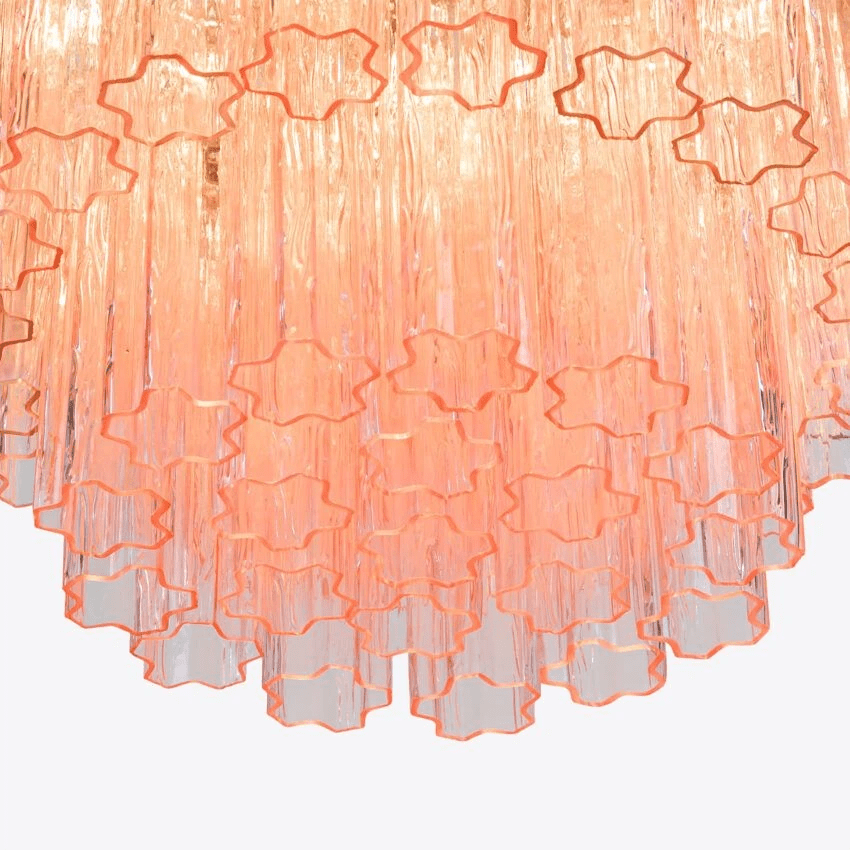 Aurora Chandelier Five Tier Fluted Glass Tube Mid Century-Neutral Decor