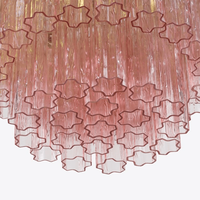 Aurora Chandelier Five Tier Fluted Glass Tube Mid Century-Neutral Decor