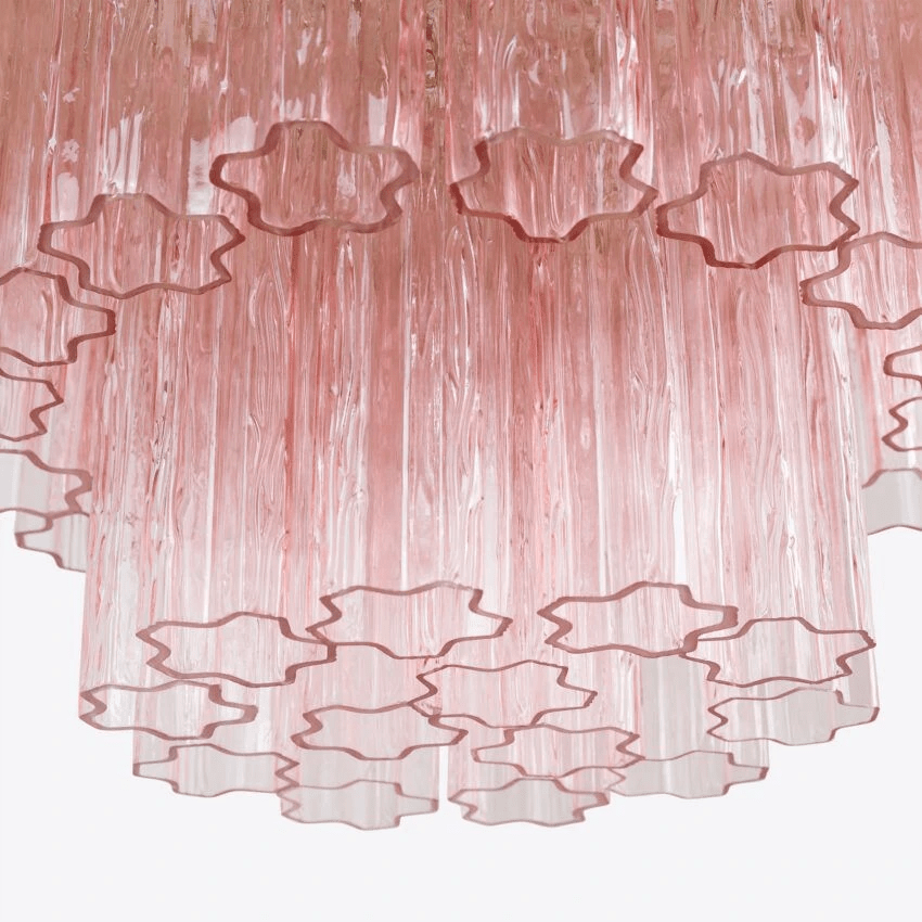 Aurora Chandelier Four Tier Fluted Glass-Neutral Decor