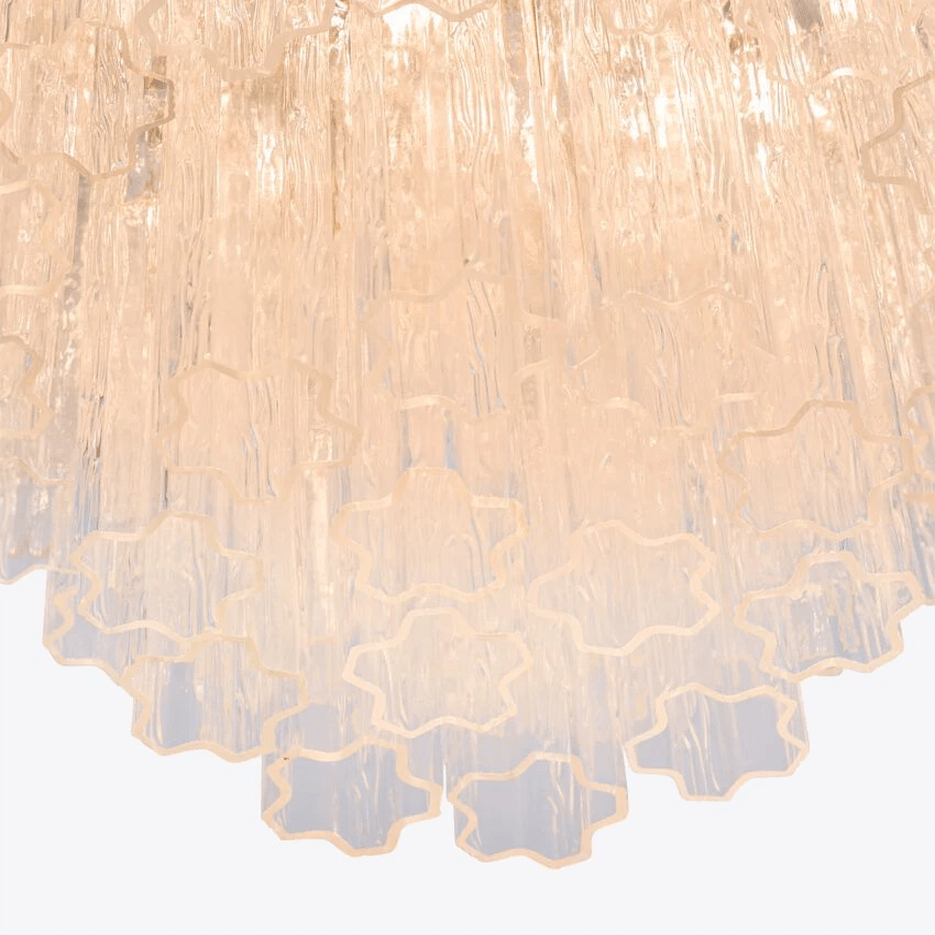 Aurora Chandelier Four Tier Fluted Glass-Neutral Decor