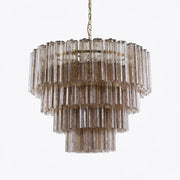 Aurora Chandelier Four Tier Fluted Glass-Neutral Decor